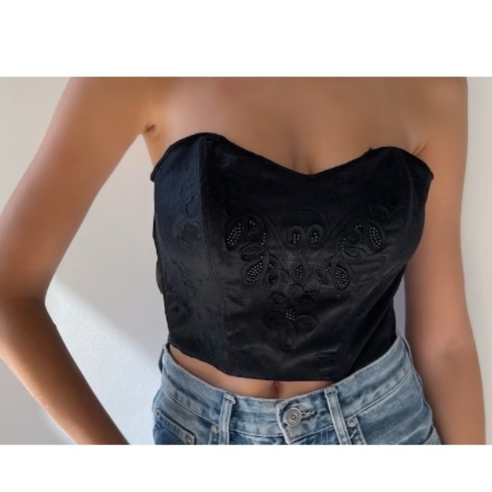 Vintage Gold Crown Label Victoria Secret Bustier Size S